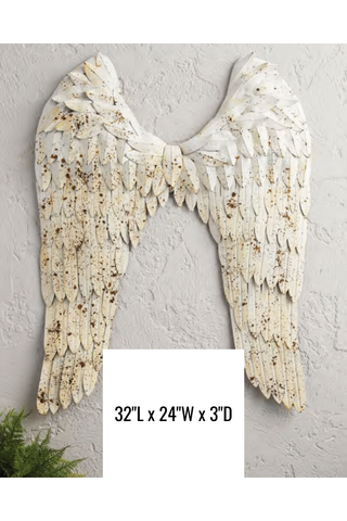 Distressed Metal Angel Wings