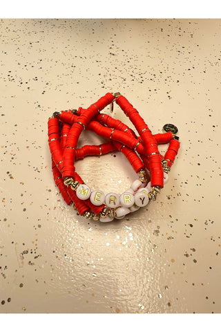 Merry Heishi Bracelet-Red