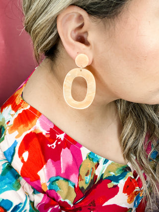 Priscilla Peach Acrylic Earrings