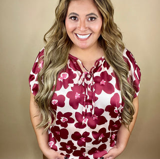 Malta Wine Floral Top