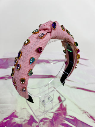 Kali Pink Multi Jewel Knotted Headband