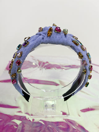 Kali Lavender Multi Jewel Knotted Headband