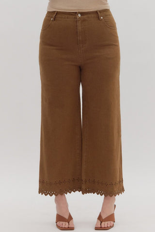 Abner Brown High Waist Ankle Lenght Bottoms