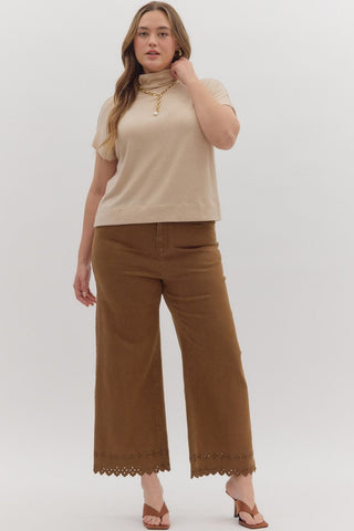 Abner Brown High Waist Ankle Lenght Bottoms