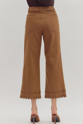 Abner Brown High Waist Ankle Lenght Bottoms
