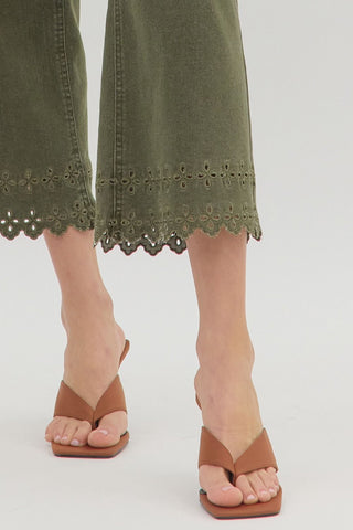 Abner Olive High Waist Ankle Length Bottoms