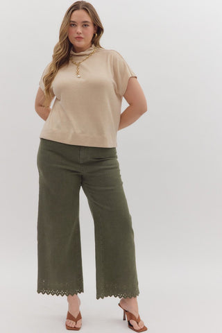 Abner Olive High Waist Ankle Length Bottoms