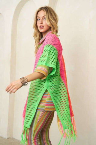 Jamaican Me Crazy Multi Neon Color Cover Up