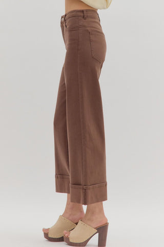 Madden Brown Mid-Rise Ankle Length Pants