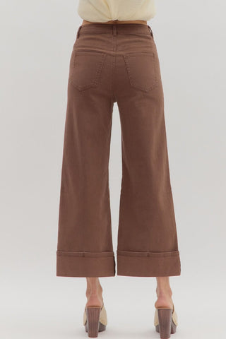 Madden Brown Mid-Rise Ankle Length Pants