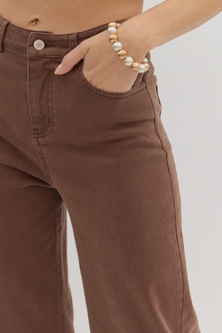 Madden Brown Mid-Rise Ankle Length Pants