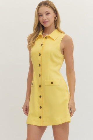 Vita Sleeveless Yellow Mini Dress