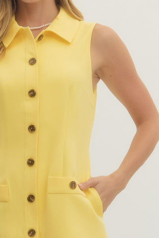 Vita Sleeveless Yellow Mini Dress