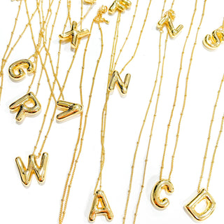Initial Balloon 18K Gold Plated Necklace