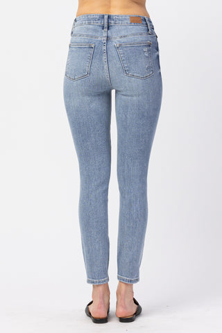 Jamar Judy Blue Light High Waisted Minimal Distressed Skinny Jeans