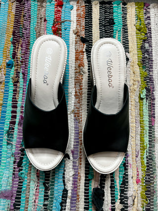 Doria Platform Chunky Heel Black Sandals