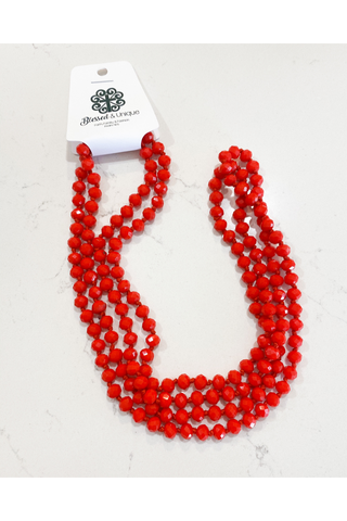 Blessed and Unique Beaded Necklace- Red